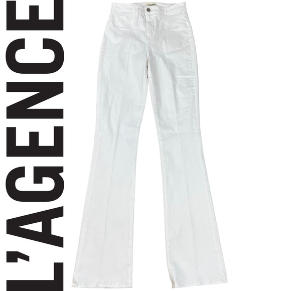 NWOT L'AGENCE Selma High Rise Sleek Baby Boot Jeans Blanc Size 25 Revolve $255 - Picture 7 of 14